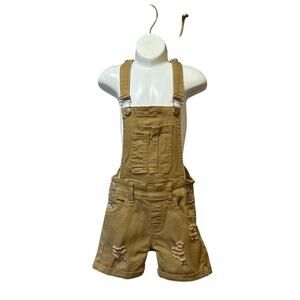 Child’s T & Y Khaki Overall Shorts M,Distressed/Cuffed Hem Approx. 6-8